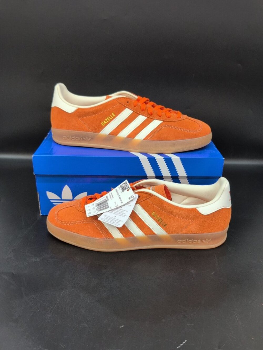 Adidas Originals Gazelle Indoor Sneakers Men's Shoes US 11 Orange OWhite JQ8392